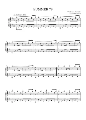 fábrica Mendicidad Tropezón Free Summer '78 by Yann Tiersen sheet music | Download PDF or print on  Musescore.com