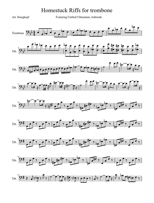 Homestuck Riffs for trombone