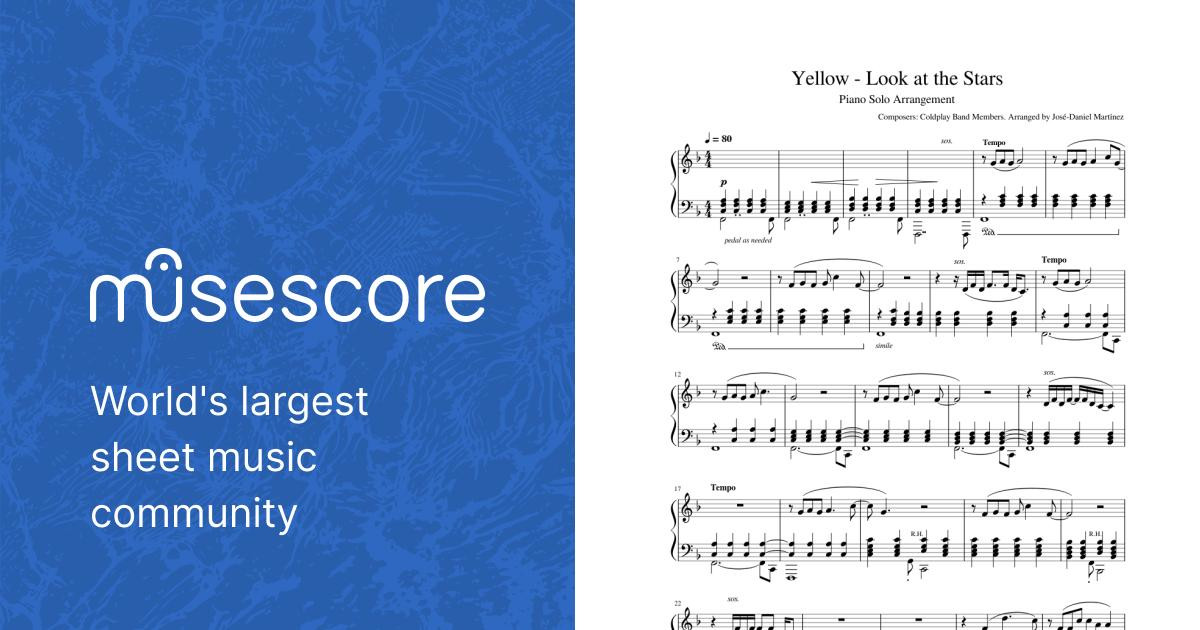 Yellow - Coldplay - Look at Stars Sheet music for (Solo) | Musescore.com