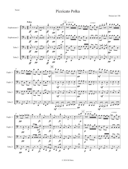 Pizzicato Polka (Arr. Tim Olt) - Johann Strauss Jr (Brass Ensemble)