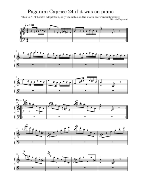 Paganini Caprice 24 if it was on piano