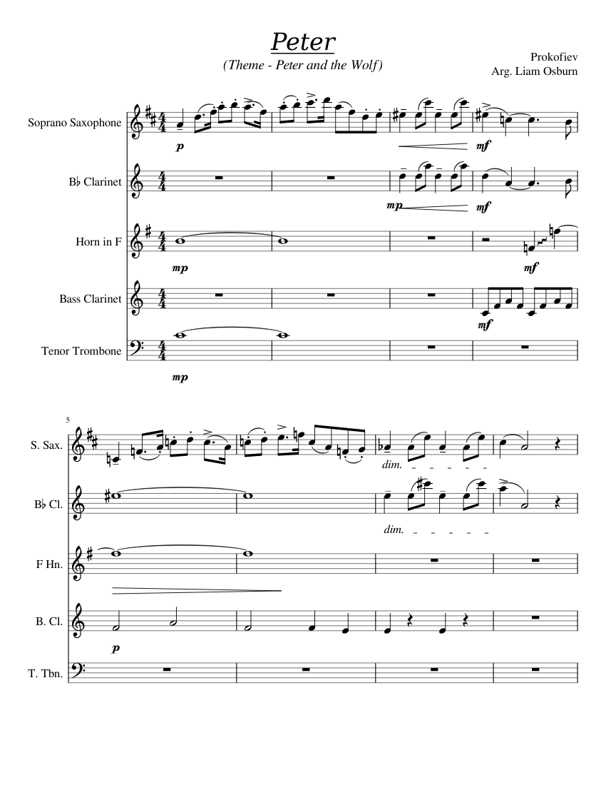 peter-and-the-wolf-peter-sheet-music-for-clarinet-other-solo