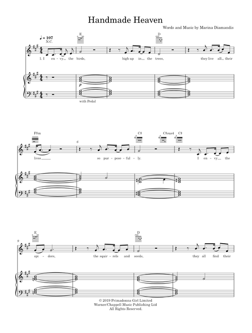 Handmade Heaven - Marina (Piano-Voice)