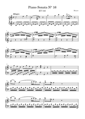 KV545 Sonata facile, I. Allegro Sheet Music for Harpsichord (Piano
