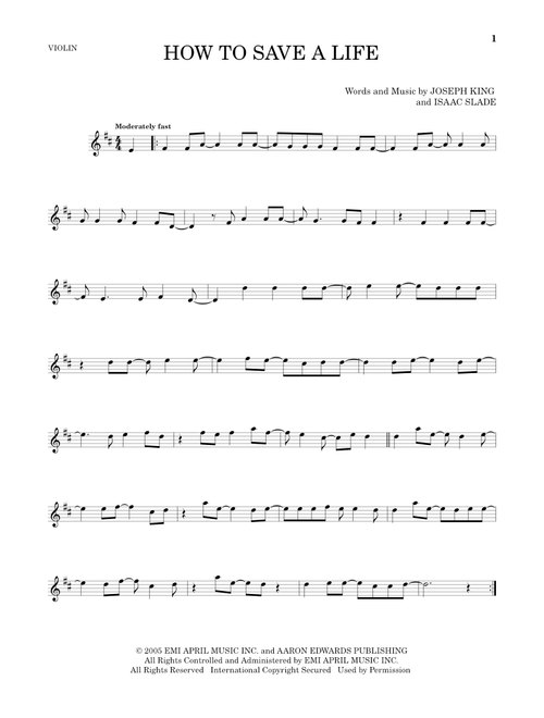 How To Save A Life - The Fray (Violin Solo)