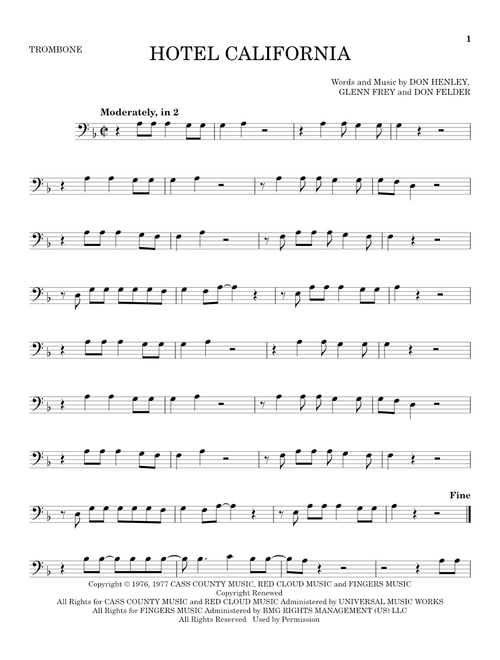 Hotel California - Eagles (Trombone Solo)