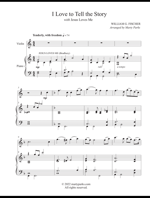 I Love to Tell the Story (Violin-Piano) (Arr. Marty Parks) - William G. Fischer (Violin and Piano)