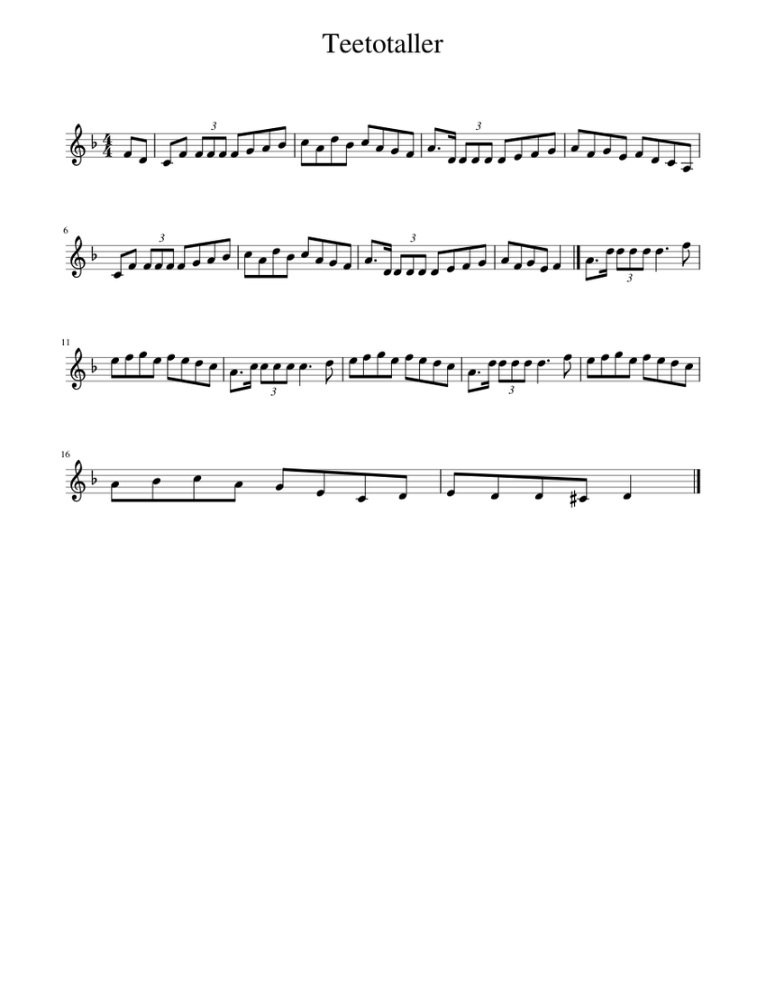 Teetotaller Sheet music for Piano (Solo) | Musescore.com