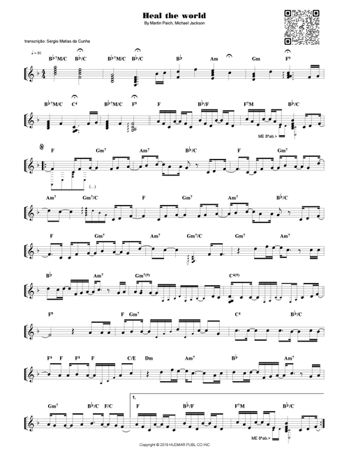 Heal The World (prelude) (Arr. Piano) - Doctors Pop, Marty Paich (Piano Chords-Lyrics)