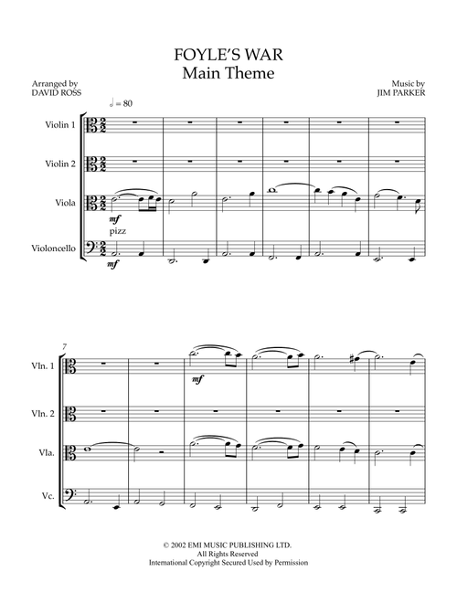 Foyle's War (Arr. David Ross) - Jim Parker (String Quartet)