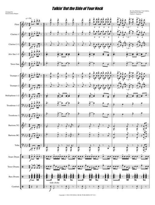 Talkin' Out Of The Side Of Your Neck (Arr. Patrick Glenn Harper) - Cameo (Marching Band)