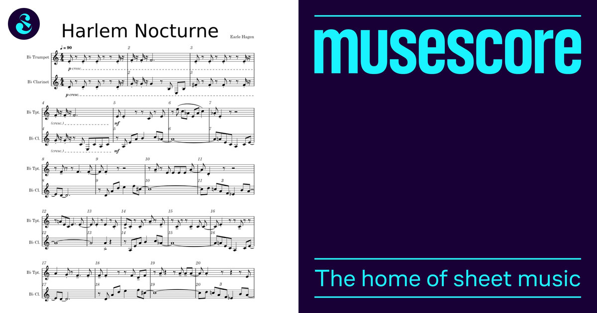 Harlem Nocturne Trumpet-clar. duet Sheet Music for Clarinet