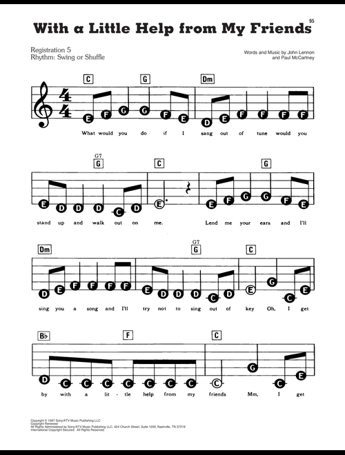 With A Little Help From My Friends - The Beatles (E-Z Play Today)