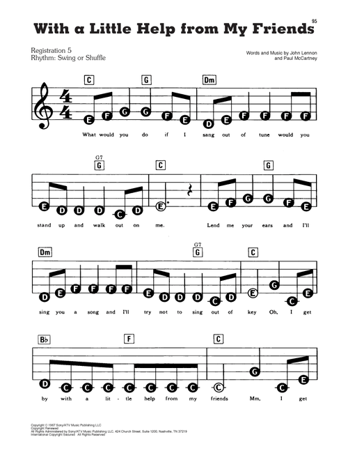 With A Little Help From My Friends - The Beatles (E-Z Play Today)