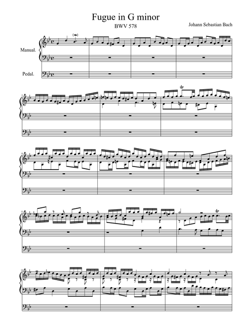 Fugue in G Minor "Little" BWV 578 J.S. Bach