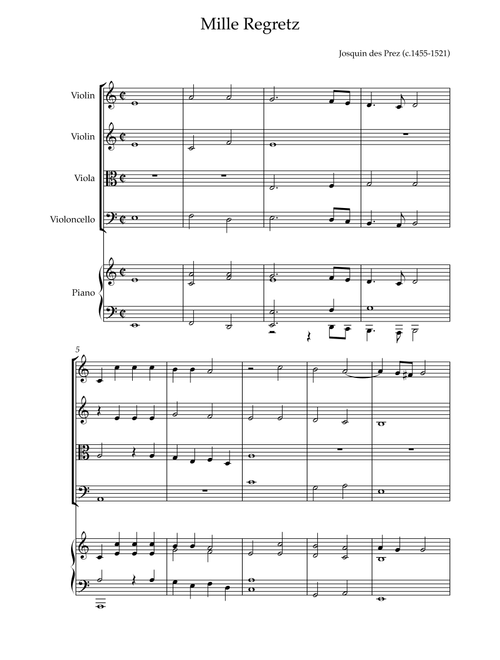 Mille Regretz (Arr. Karen Gueiros) - Josquin Des Prez (String Quartet)