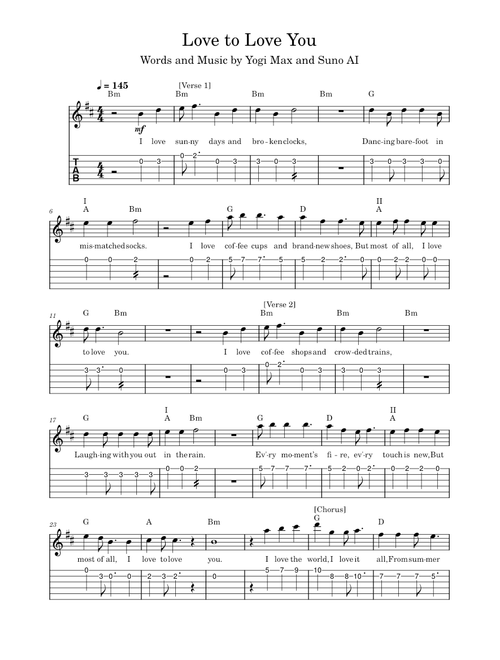 Love to Love You in B Minor