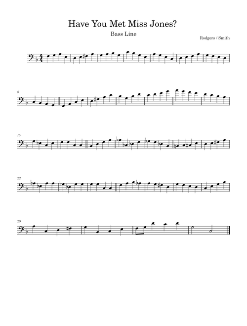 Have you met miss jones – Rodgers & Hart Have You Met Miss Jones? Bass Line