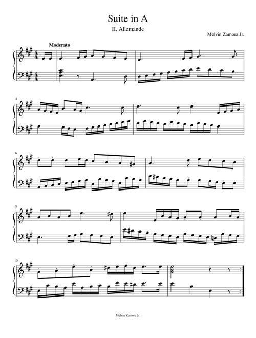 Suite in A - II. Allemande (Original Composition)