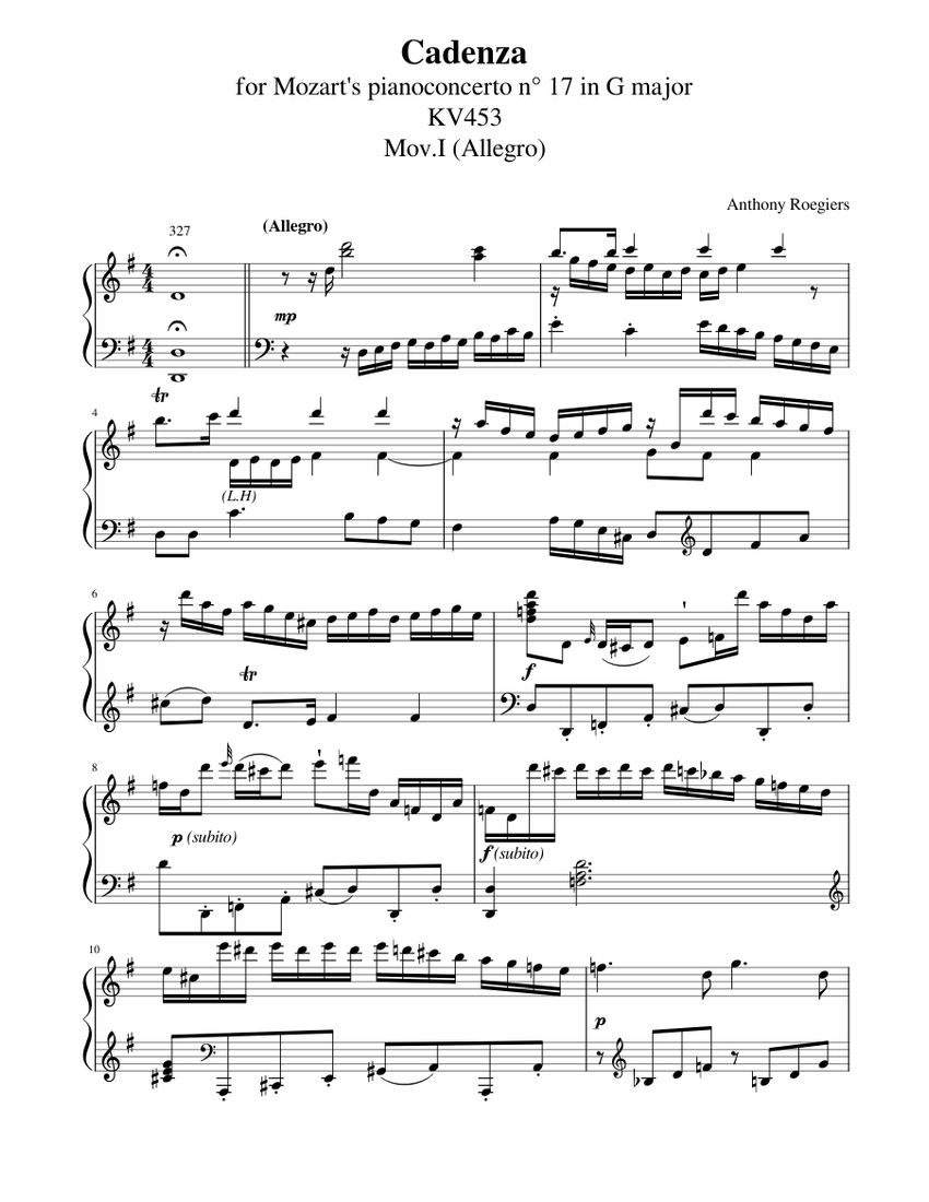 在庫処分 激安 No.17 Concerto Piano Mozart W.A. for Cadenza in K major, G アート・デザイン・音楽