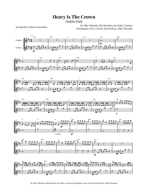 Heavy Is The Crown (Arr. Glauco Fernandes) - Linkin Park (Violin Duet)