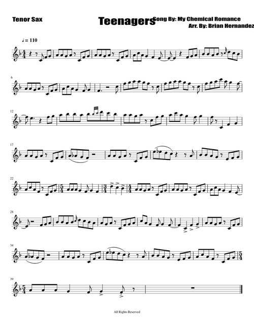Teenagers (Tenor Sax Version)