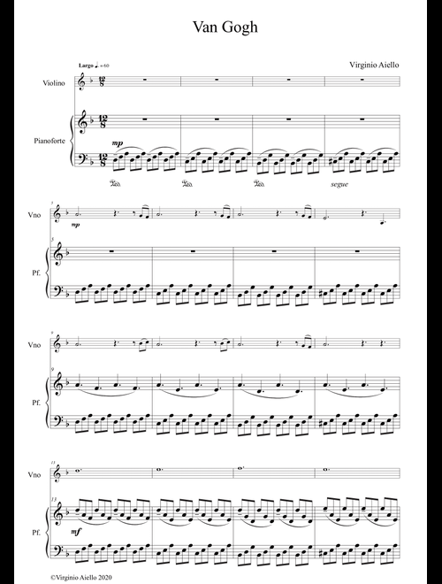 Van Gogh (Piano - Violin) (Arr. Virginio Aiello) (Violin and Piano)