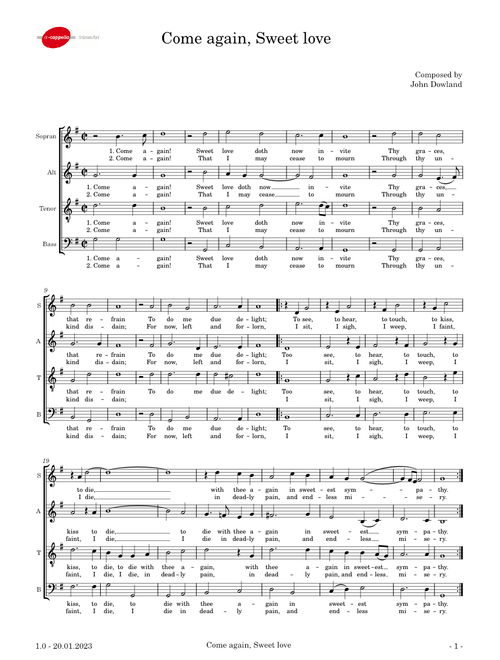 Come Again, Sweet Love doth Now Invite – John Dowland
