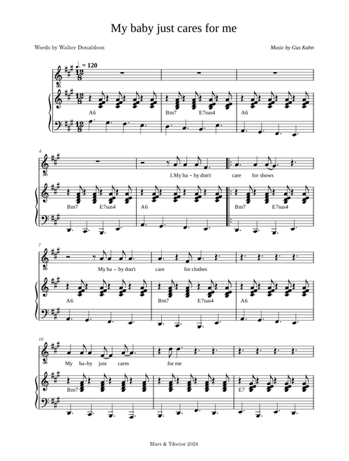 My baby just cares for me – Nina Simone Walter Donaldson, Gus Kahn