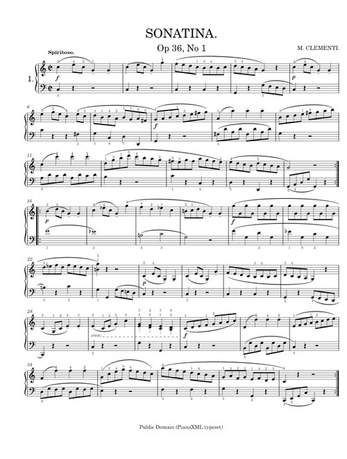 Clementi: Six Sonatinas for Piano, Op 36