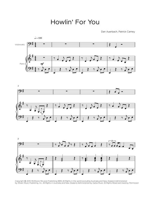 Howlin' For You (Arr. Bisdre Santos) - The Black Keys (Cello and Piano)