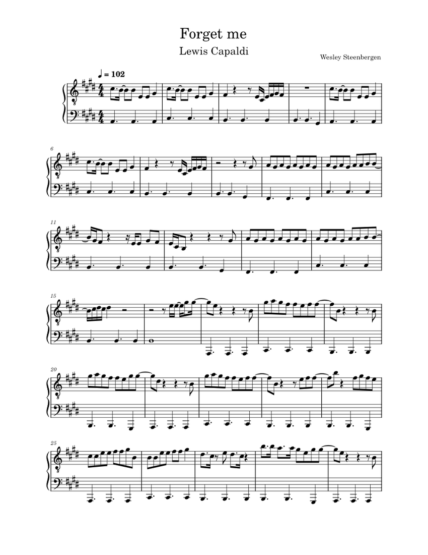 me Lewis Capaldi piano tutorial