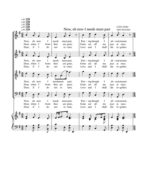 Now, O, now, I needs must part - John Dowland