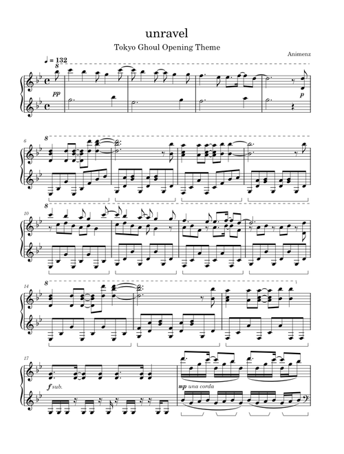 Unravel ( Tokyo Ghoul ) - Animenz arr.
