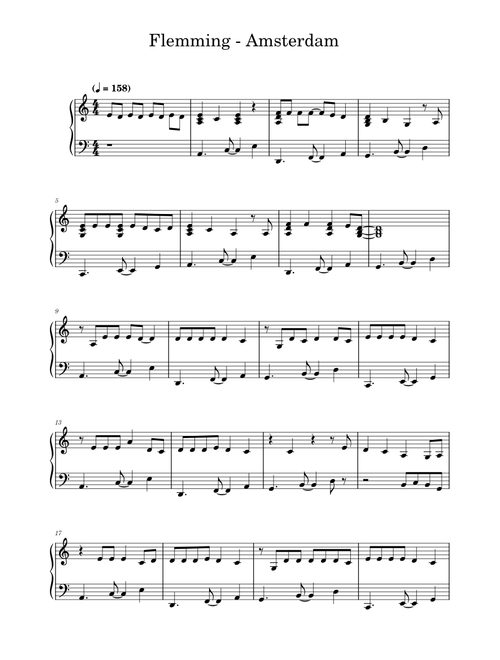 Amsterdam – Flemming (Easy Piano)