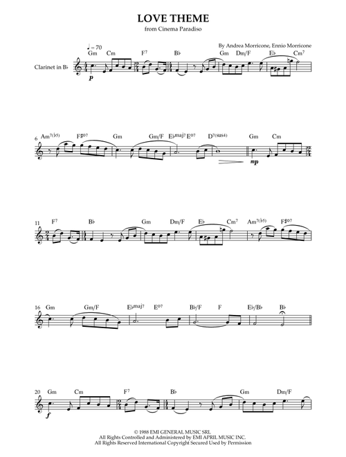 Love Theme (tema D'amore) (Arr. Karen Gueiros) - Andrea Morricone, Ennio Morricone (Clarinet Solo)