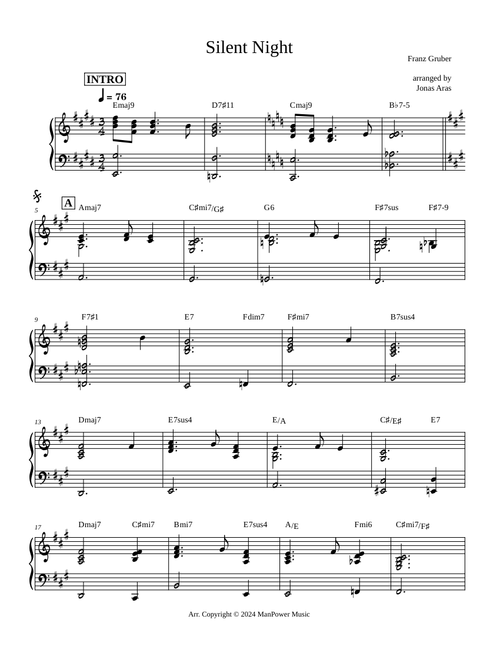 Silent Night -jazz arrangement