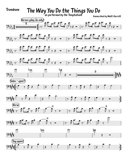 The Way You Do the Things You Do Trombone