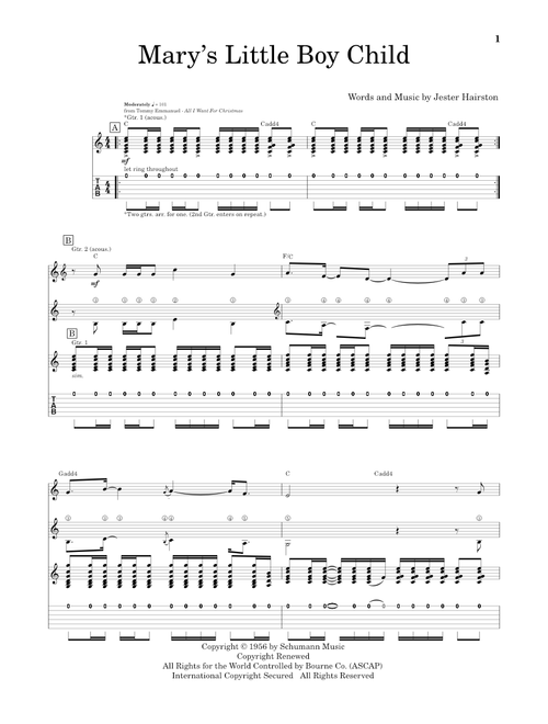 Mary's Little Boy Child - Tommy Emmanuel (Guitar Tab)