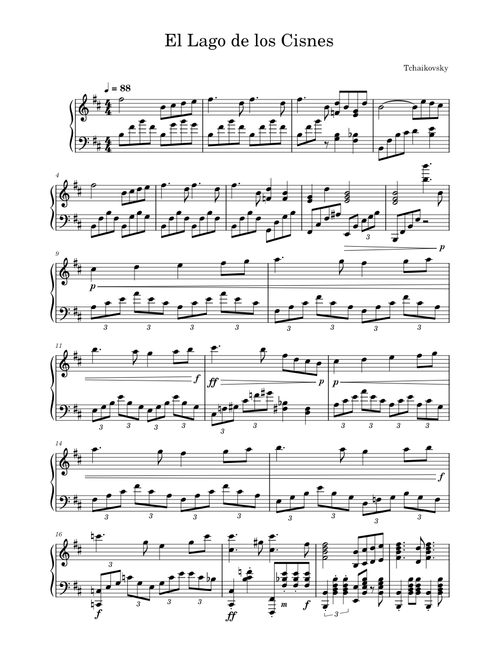 Swan Lake (El lago de los cisnes) – Pyotr Ilyich Tchaikovsky - intermediate