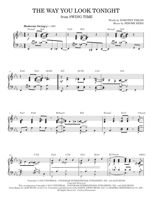 The Way You Look Tonight - Jerome Kern (Piano Solo)