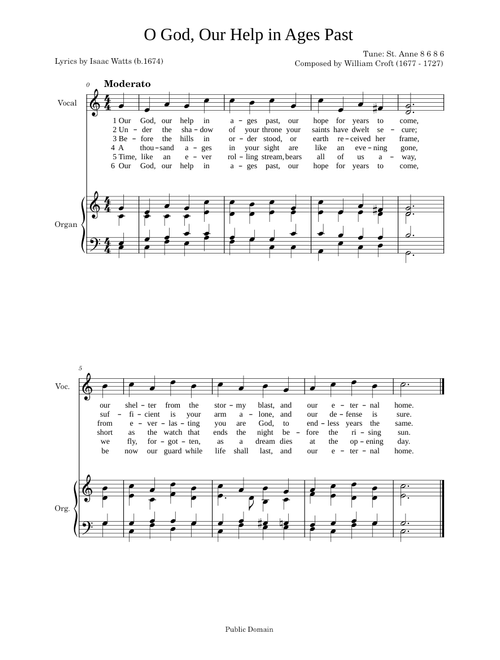 Hymn - O God, Our Help in Ages Past - St. Anne - 8 6 8 6