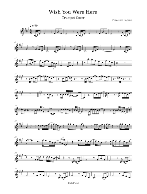 Wish you were here – Pink Floyd Wish You Were Here – Pink Floyd Trumpet Solo