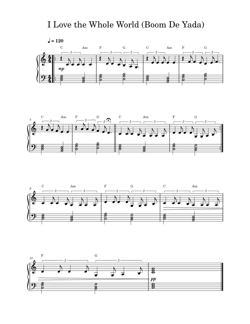 Da Da Da Music Sheet