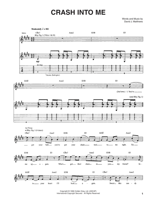 Crash Into Me - Dave Matthews Band (Guitar Tab)