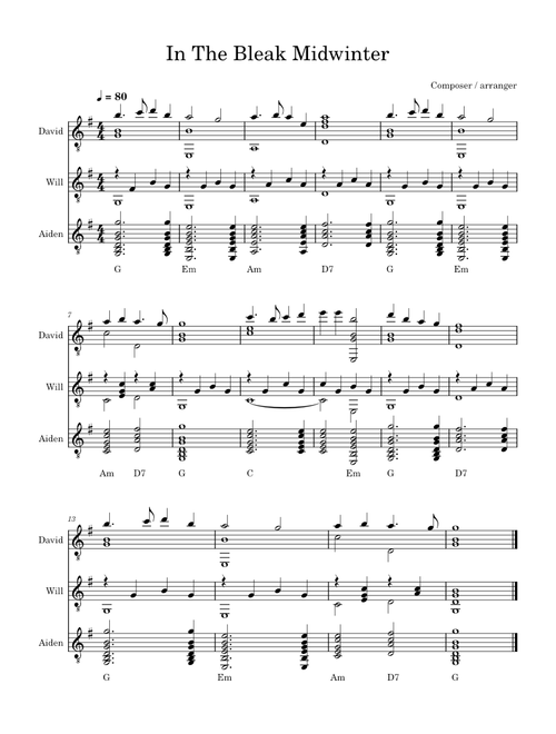 In the bleak midwinter – Gustav Holst In the bleak midwinter