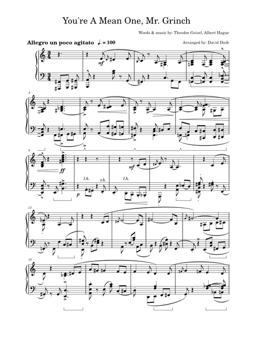 You're a mean one, Mr. Grinch – Albert Hague You're a mean one, Mr. Grinch jazz