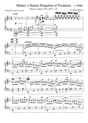 Hunter x Hunter OST - Kingdom of Predators Sheet Music with Chords