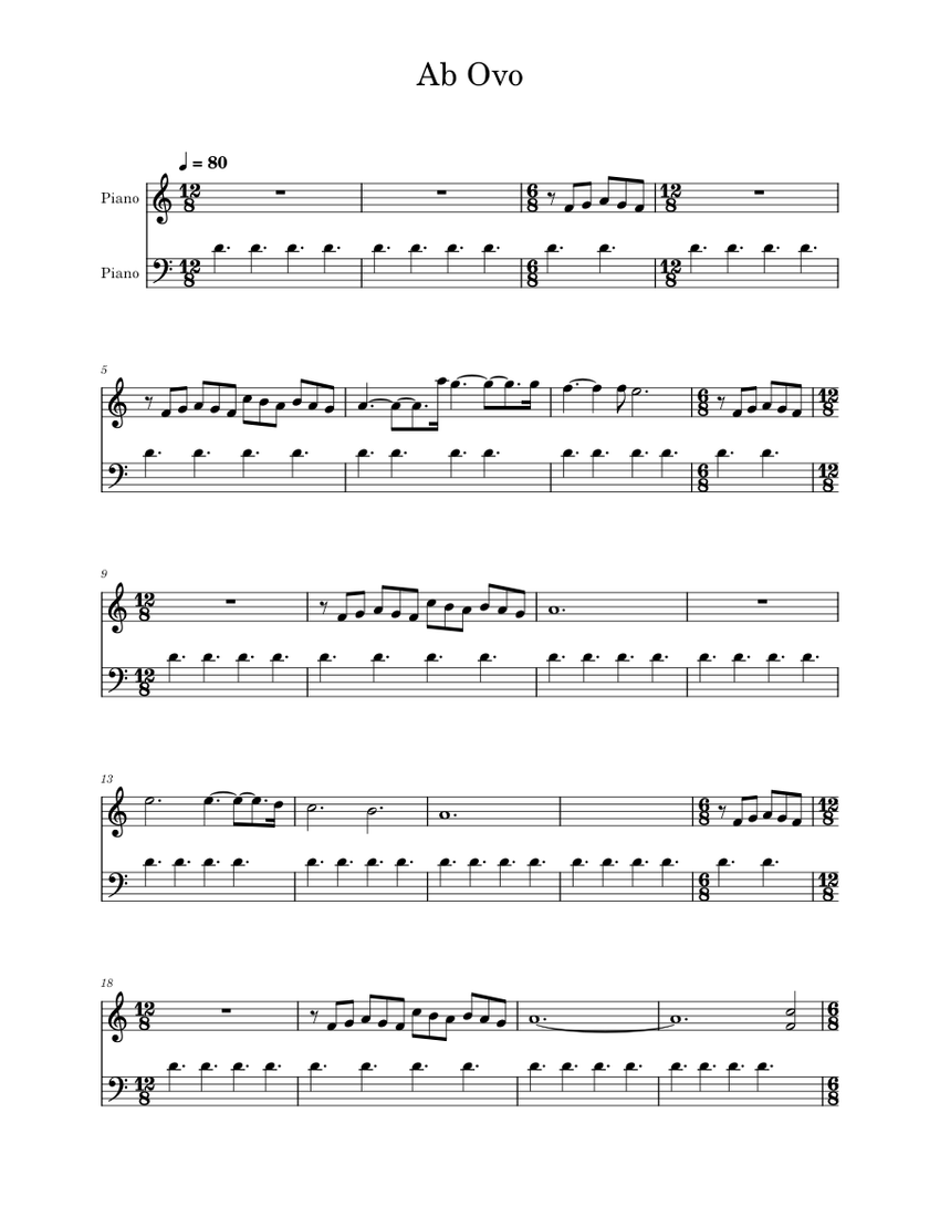 Ab Ovo Jeop Beving Sheet music for Piano (Piano Duo)