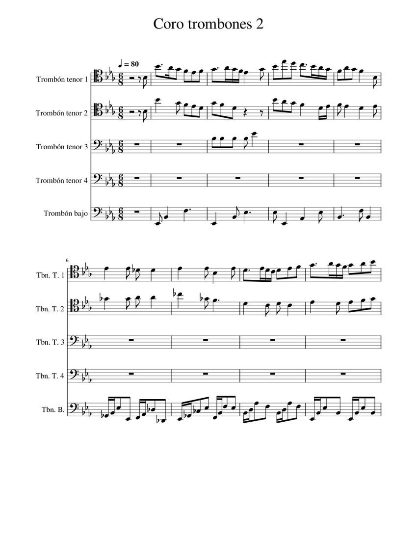 Coro trombones 2 Sheet music for Trombone tenor, Trombone bass (Mixed ...